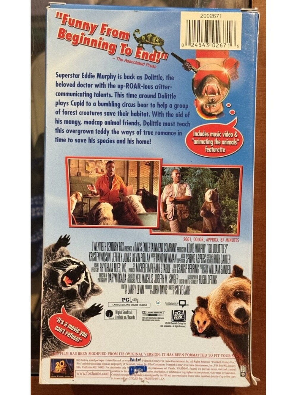 Dr. Dolittle 2 VHS NTSC 2001 PG English Special Edition 20th Century Fox - Picture 2 of 2